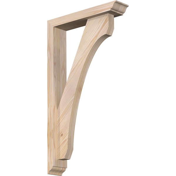 Ekena Millwork Legacy Traditional Smooth Bracket w/ Offset Brace, Douglas Fir, 3 1/2"W x 16"D x 28"H BKT0402X16X28LEC01SDF - main